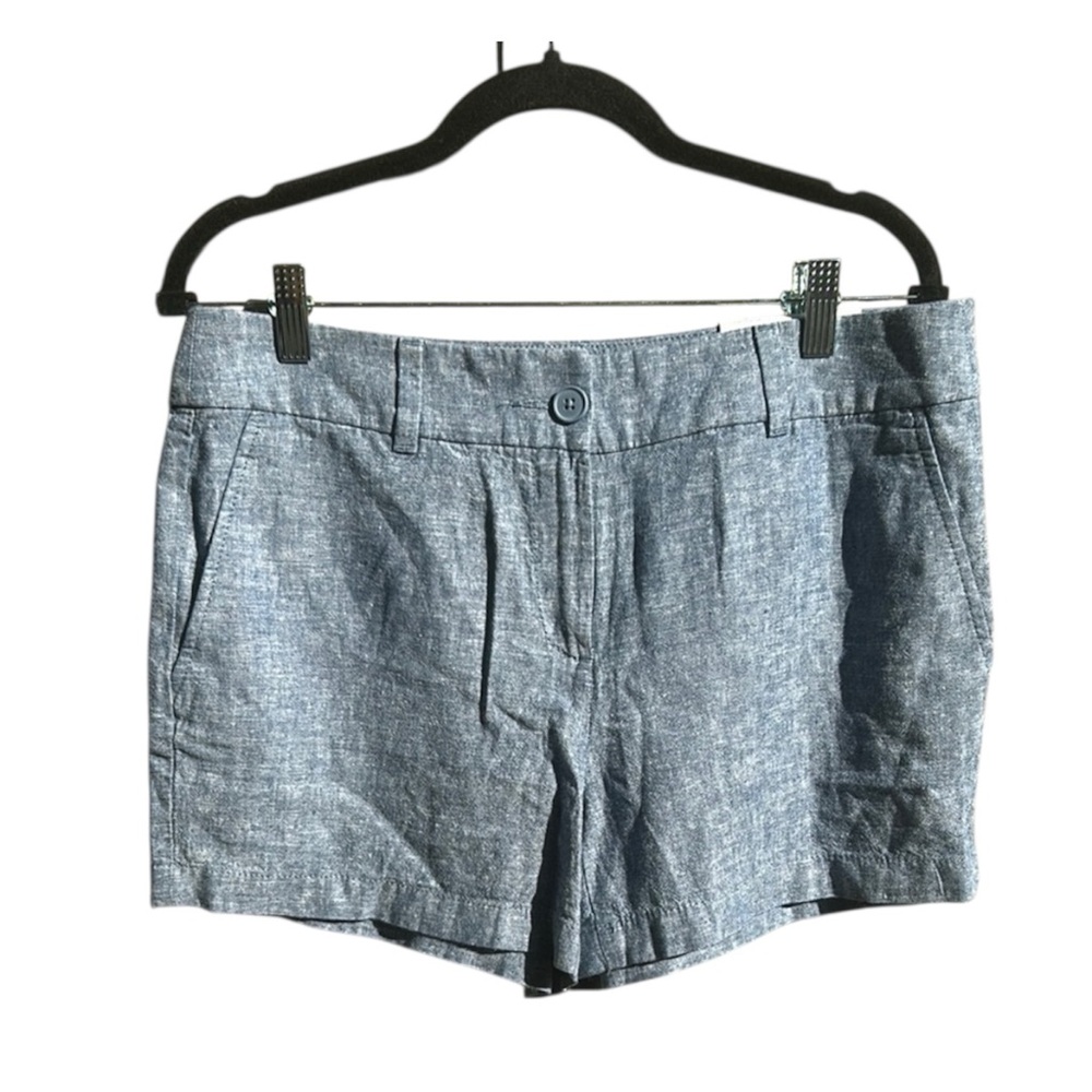 Loft Blue Tailored Bermuda Shorts with Linen Texture NWT Size 6